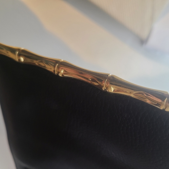 BCBG MaxAzria black clutch, gold detail - Picture 4 of 4